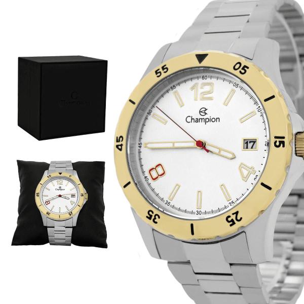 Relogio Masculino Champion Analogico Aço Inoxidavel Prata Mostrador Branco Calendario Orig... Relogio Masculino Champion Analogico Aço Inoxidavel Prata Mostrador Branco Calendario Orig...