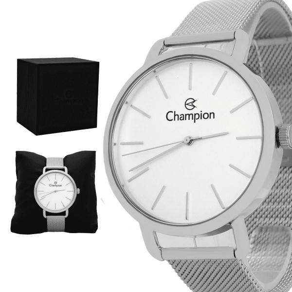 Relogio Masculino Champion Analogico Aço Inoxidavel Prata Mostrador Branco Original Resist... Relogio Masculino Champion Analogico Aço Inoxidavel Prata Mostrador Branco Original Resist...