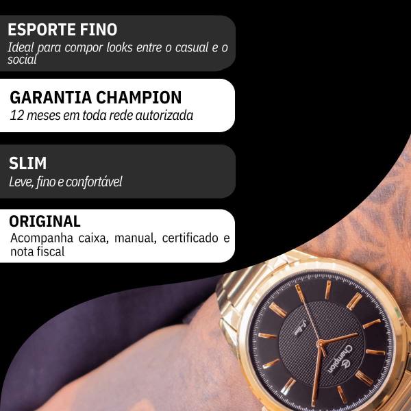 Imagem de Relógio Masculino Champion Analógico Dourado Preto CN21050U