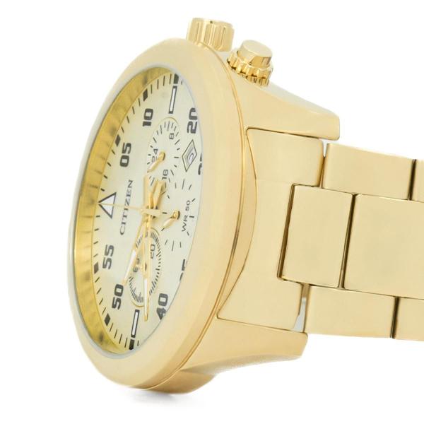 Imagem de Relógio Masculino Citizen Dourado Cronógrafo Social Original Prova D'água Garantia 2 anos TZ30795G