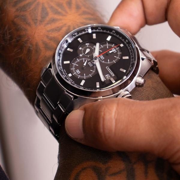 Relógio Masculino Citizen Prata Cronógrafo Eco Drive TZ30240T
