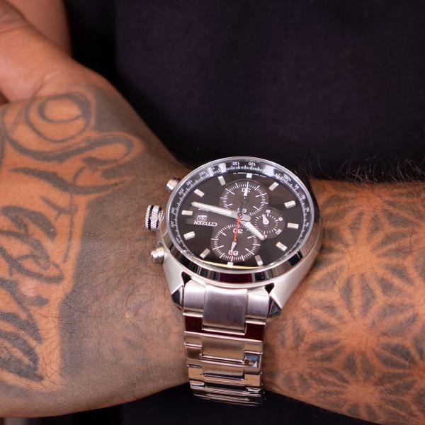 Relógio Masculino Citizen Prata Cronógrafo Eco Drive TZ30240T