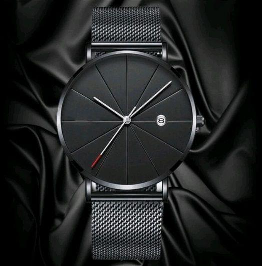 Imagem de Relógio Masculino Classic Black Quartzo Pulseira Malha Aço