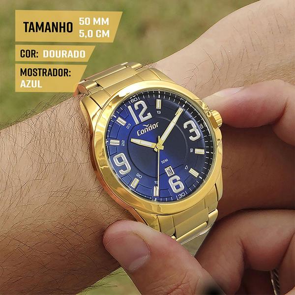 Imagem de Relógio Masculino Condor Dourado Original 1 Ano De Garantia