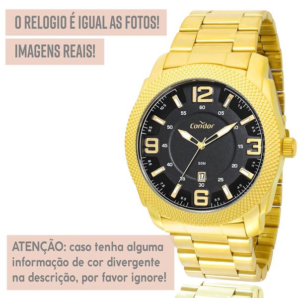 Imagem de Relógio Masculino Condor Dourado Original 1 Ano Garantia