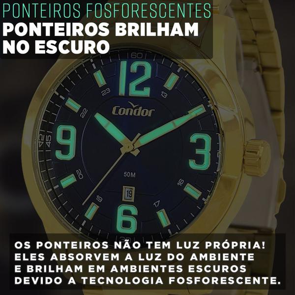 Imagem de Relógio Masculino Condor Dourado Original Prova Dágua Luxo