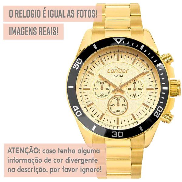 Imagem de Relógio Masculino Condor Original Dourado Prova Dágua Luxo