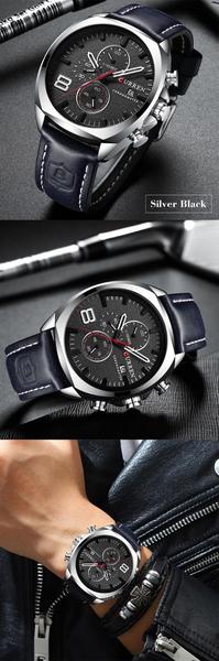 Imagem de Relógio masculino Curren 8324 Technos, 47 mm, preto, resistente à água