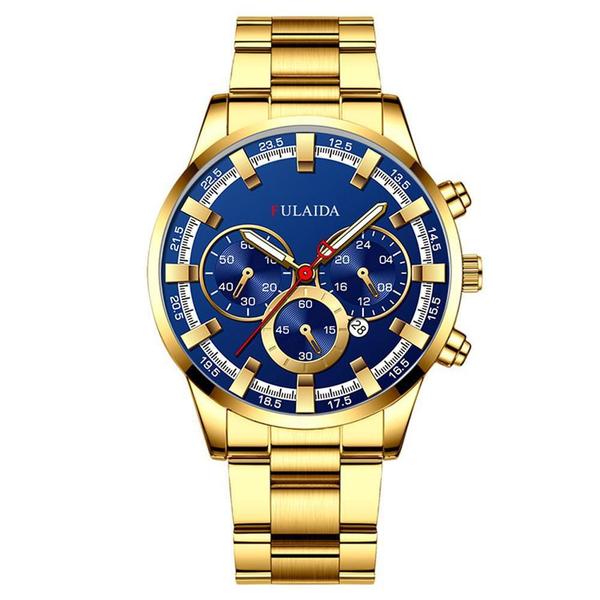 Imagem de Relógio Masculino de Aço Inoxidável Fulaida Quartz 42mm