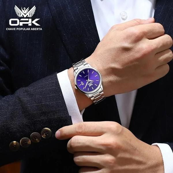 Imagem de Relógio Masculino de Quartzo com Calendário e Pulseira de Aço - OPK6010