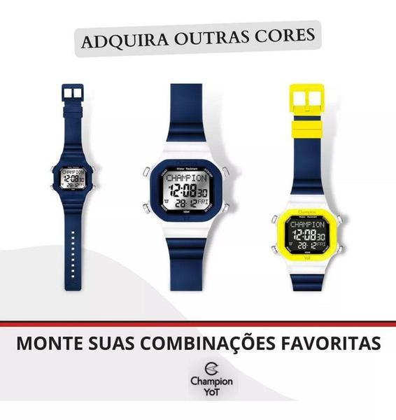 Imagem de Relógio Masculino Digital Esportivo Champion YoT Azul Marinho CP40181L Prova D'Água