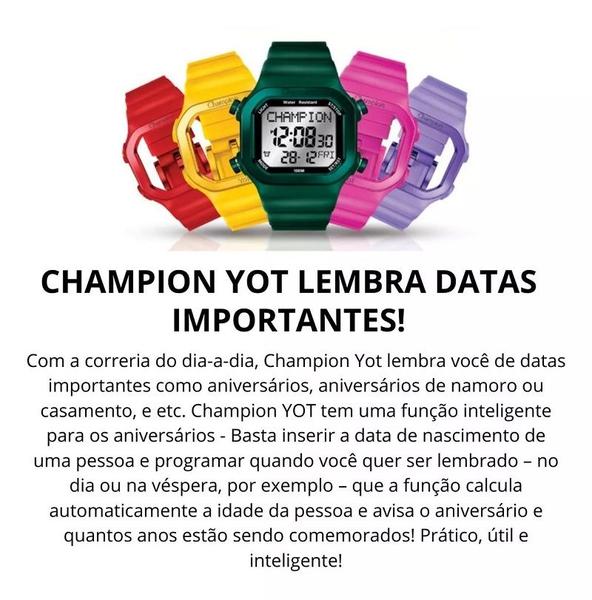 Imagem de Relógio Masculino Digital Esportivo Champion YoT Branco CP40181Q Prova D'Água