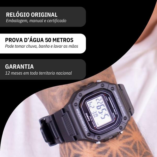 Imagem de Relógio Masculino Esportivo Casio Digital Preto Prova D'Água W-218H-1AVDF Original