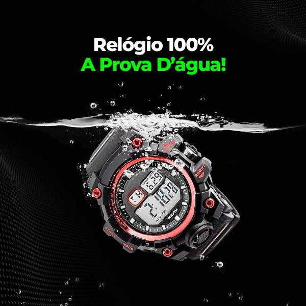 Imagem de Relogio masculino esportivo digital + prova dagua premium cronometro preto alarme esportivo original