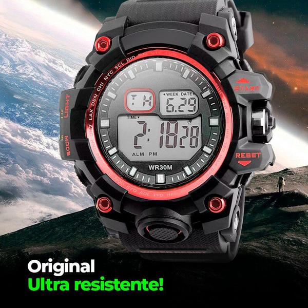 Relógio Masculino esportivo militar corrida Prova D'agua digital presente pai homem original - Orizom Imagem de Relógio Masculino esportivo militar corrida Prova D'agua digital presente pai homem original