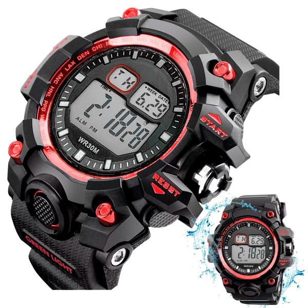Relógio Masculino esportivo militar corrida Prova D'agua digital presente pai homem original - Orizom Imagem de Relógio Masculino esportivo militar corrida Prova D'agua digital presente pai homem original