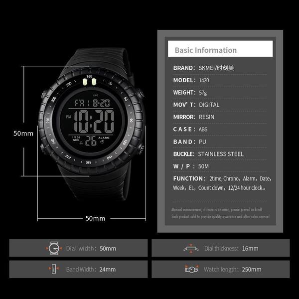 Imagem de Relógio Masculino Esportivo Skmei 1420 Digital Militar Led
