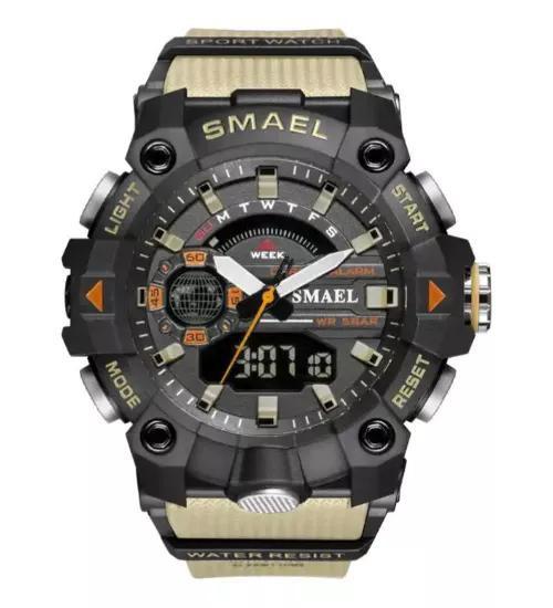 Relógio Masculino Estilo Esportivo Smael 8040 Bege Imagem de Relógio Masculino Estilo Esportivo Smael 8040 Bege