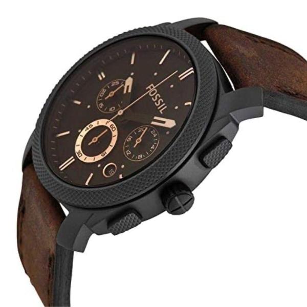 Imagem de Relógio masculino Fossil Machine com bracelete de couro