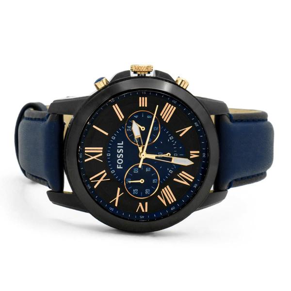 Imagem de Relógio Masculino Fossil Preto Cronógrafo Couro Social Original Prova D'água Garantia 2 anos FS5061/0AN