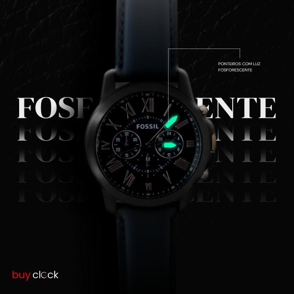 Imagem de Relógio Masculino Fossil Preto Cronógrafo Couro Social Original Prova D'água Garantia 2 anos FS5061/0AN