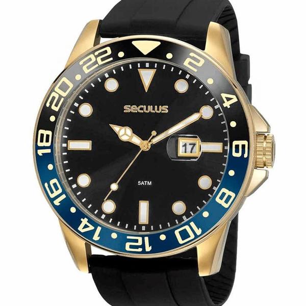 Imagem de Relógio Masculino Long Life Seculus Preto 20902GPSVDU1