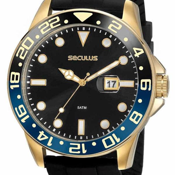 Imagem de Relógio Masculino Long Life Seculus Preto 20902GPSVDU1