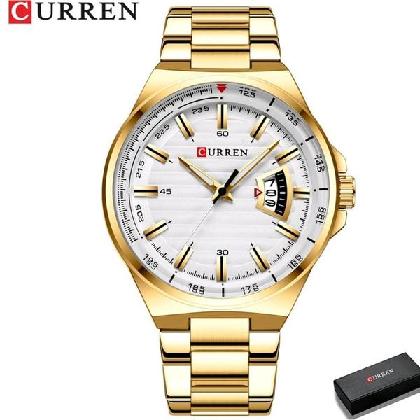 Imagem de Relógio Masculino Luxo Pulseira Aço Inoxidável Curren 8375