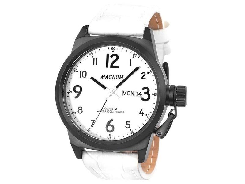 Imagem de Relógio Masculino Magnum Military Branco/Preto Ma33415B