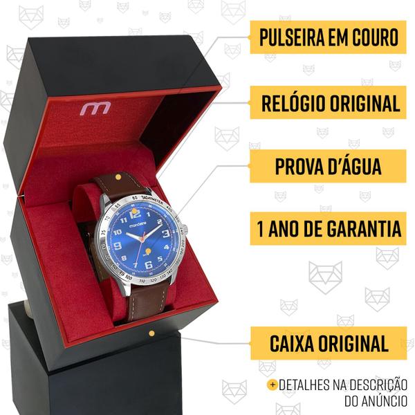 Imagem de Relógio Masculino Mondaine Prata Couro Original E Garantia