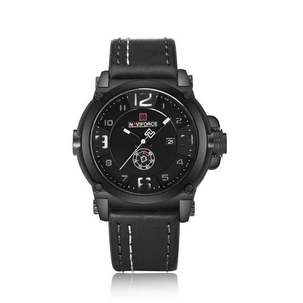 Imagem de Relógio Masculino Naviforce - Militar, Esportivo e de Luxo com Pulseira de Couro