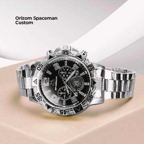 Relogio Masculino Prata Aço Inoxidavel + Pulseira Pai Nosso - Orizom Imagem de Relogio Masculino Prata Aço Inoxidavel + Pulseira Pai Nosso