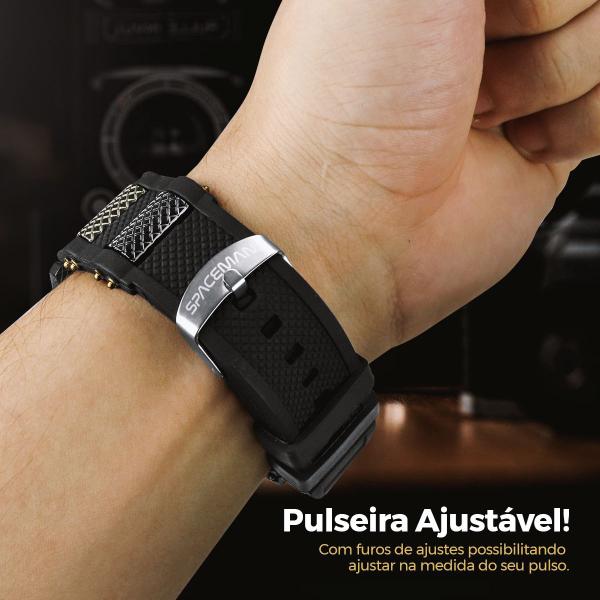 Imagem de relógio masculino prateado aço inox + caixa + cordão grumet + pulseira