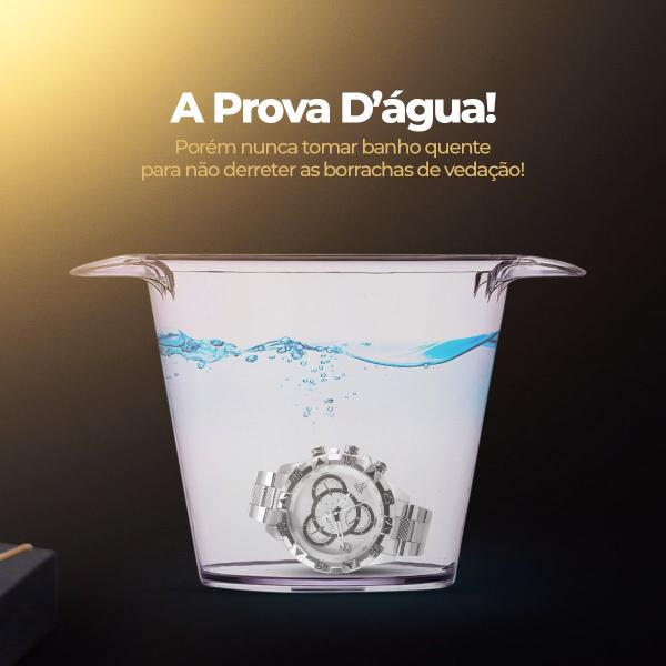 Relógio Masculino Prova D'Agua Aço + Corrente pingente pai nosso - Orizom Imagem de Relógio Masculino Prova D'Agua Aço + Corrente pingente pai nosso