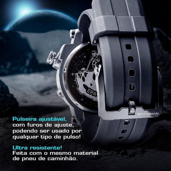 Imagem de Relogio Masculino pulseira silicone preto moda luxo