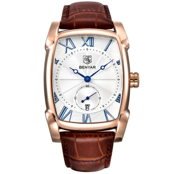 Relógio Masculino Quadrado Casual de Quartzo Impermeável - BENYAR Imagem de Relógio Masculino Quadrado Casual de Quartzo Impermeável