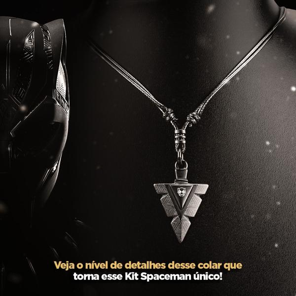 Imagem de Relógio Masculino Quartz Pantera Negra Original + Cordão Pingente Aço