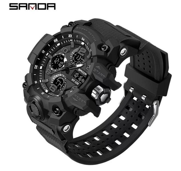 Imagem de Relógio Masculino Sanda 3168 Militar Shock Tatico Original