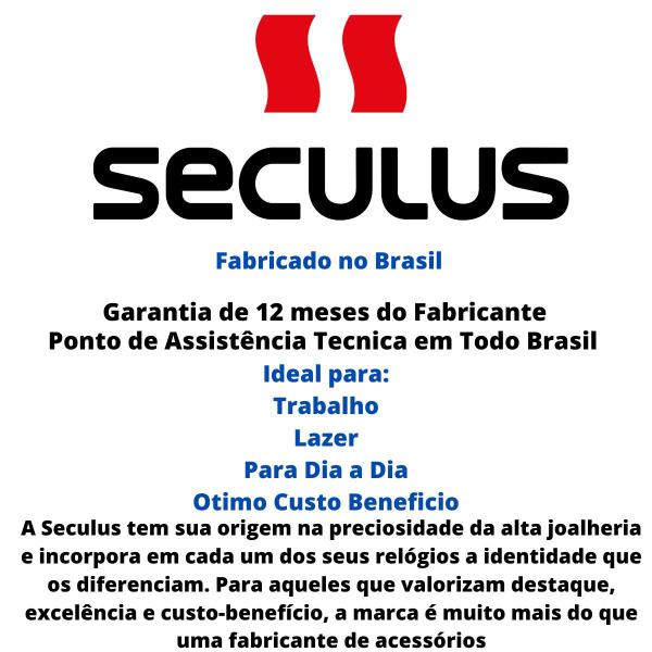 Imagem de Relógio Masculino Seculus Prata KIT 20789G0SVNA1K1