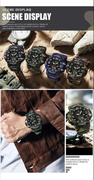 Relógio Masculino Smael 8049 Verde Camuflado Imagem de Relógio Masculino Smael 8049 Verde Camuflado