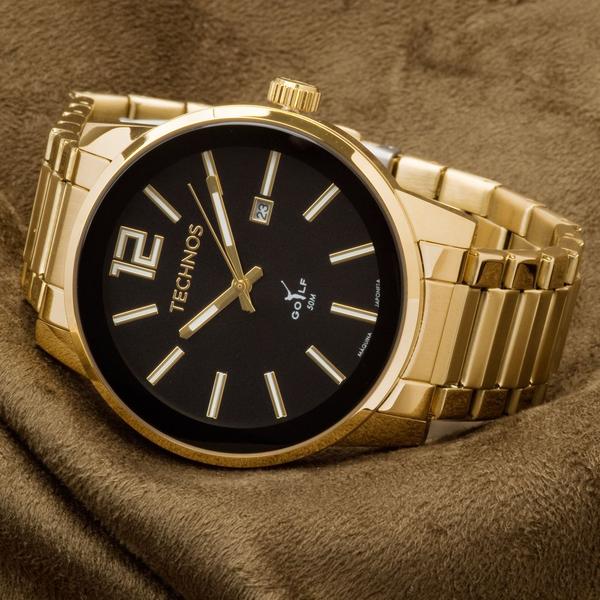 Imagem de Relogio masculino technos golf dourado 2115tt/4p