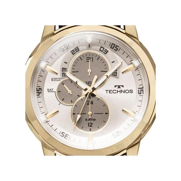 Imagem de Relógio Masculino Technos Grandtech Dourado Couro 50m