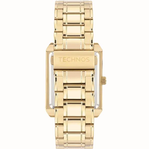 Imagem de Relógio Masculino Technos Quadrado Steel Analógico Dourado Elegante Luxo 2115KOB/1D