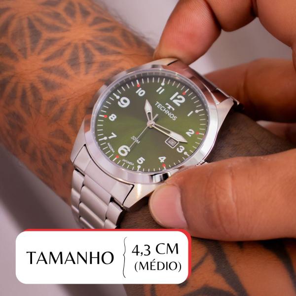 Imagem de Relógio Masculino Technos Verde Prata Analógico Calendário 2115TYR/1V