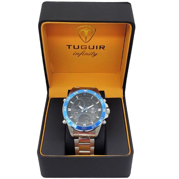 Imagem de Relógio Masculino Tuguir AnaDigi Infinity TGI37014 Prata e Azul