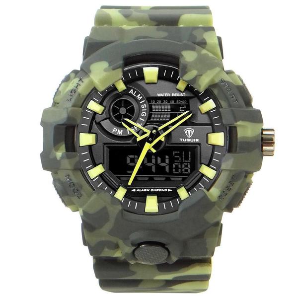 Imagem de Relógio Masculino Tuguir Anadigi Tg3J8007 Verde E Camuflado