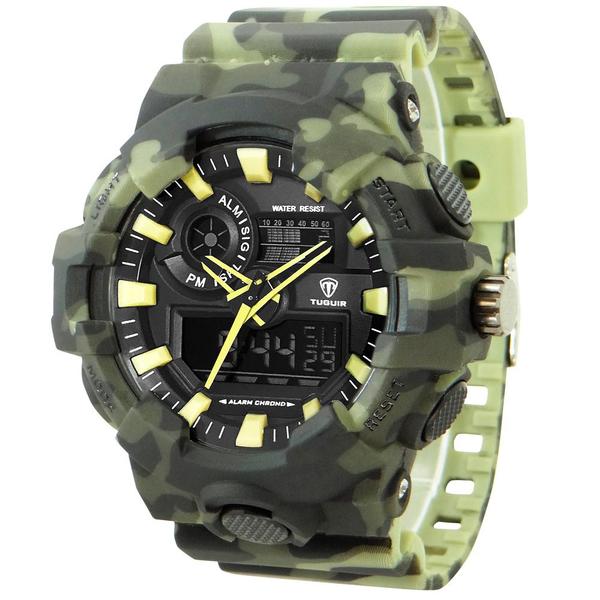 Imagem de Relógio Masculino Tuguir AnaDigi TG3J8007 Verde e Camuflado