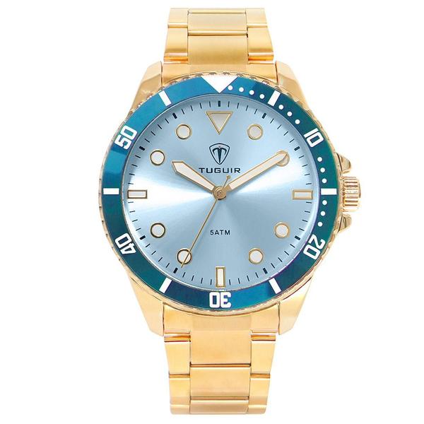 Imagem de Relógio Masculino Tuguir Analógico TG157 Dourado e Azul
