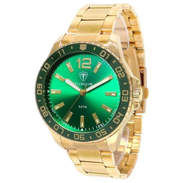 Imagem de Relógio Masculino Tuguir Analógico TG160 TG30196 Dourado/Verde