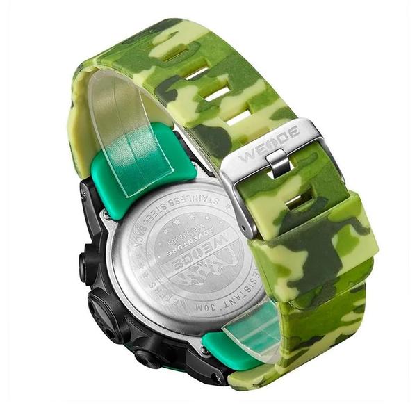 Imagem de Relógio Masculino Weide Anadigi Wa3J8005 - Verde Camuflado